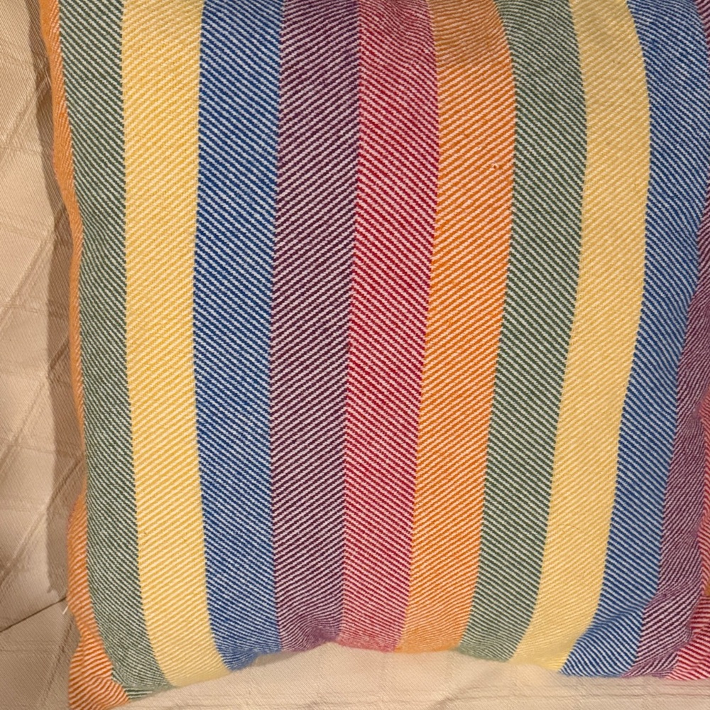 Colorful Square Striped Throw Pillow - Picture 2 of 4